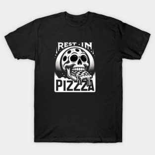 Funny Skull, Resting in Pizza T-Shirt