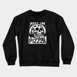 Funny Skull, Resting in Pizza Crewneck Sweatshirt
