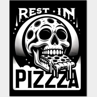 Funny Skull, Resting in Pizza Posters and Art