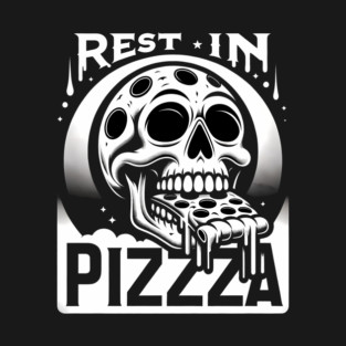 Funny Skull, Resting in Pizza T-Shirt