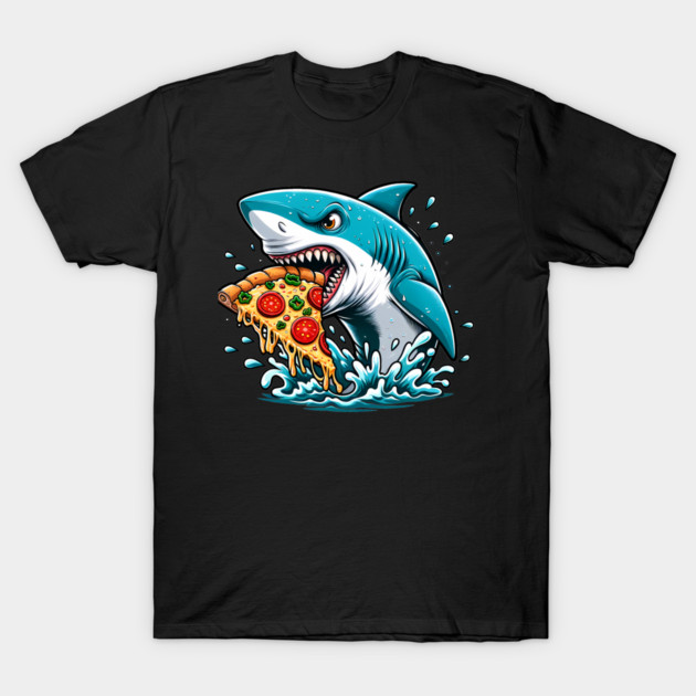 Funny Shark with Pizza, Pizza Lover T-Shirt by logiamerch