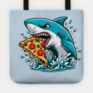 Funny Shark with Pizza, Pizza Lover Tote