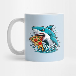 Funny Shark with Pizza, Pizza Lover Mug
