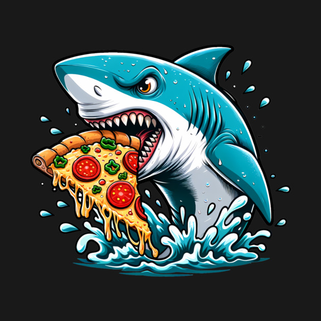 Funny Shark with Pizza, Pizza Lover by logiamerch