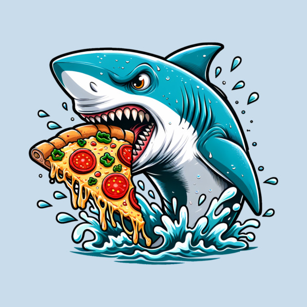 Funny Shark with Pizza, Pizza Lover by logiamerch