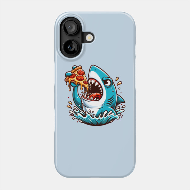 Funny Shark with Pizza, Pizza Lover Phone Case by logiamerch