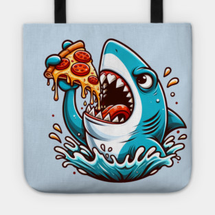 Funny Shark with Pizza, Pizza Lover Tote