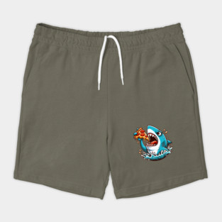 Funny Shark with Pizza, Pizza Lover Shorts