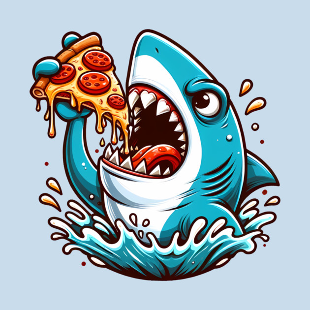 Funny Shark with Pizza, Pizza Lover by logiamerch