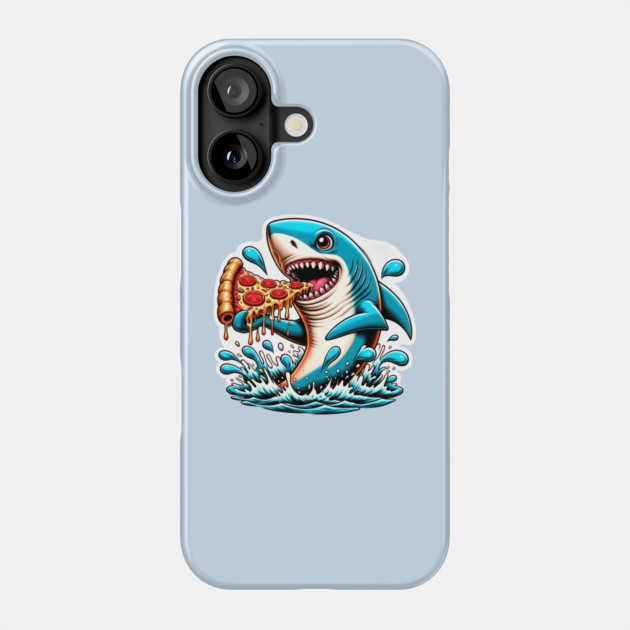 Funny Shark with Pizza, Pizza Lover Phone Case by logiamerch