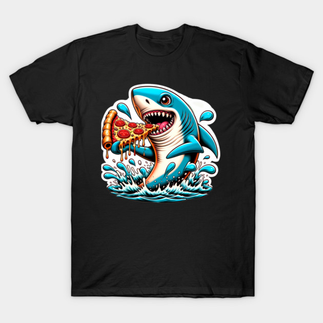 Funny Shark with Pizza, Pizza Lover T-Shirt by logiamerch