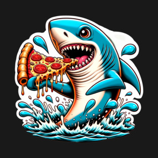 Funny Shark with Pizza, Pizza Lover T-Shirt