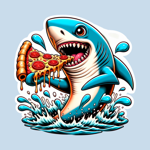 Funny Shark with Pizza, Pizza Lover by logiamerch