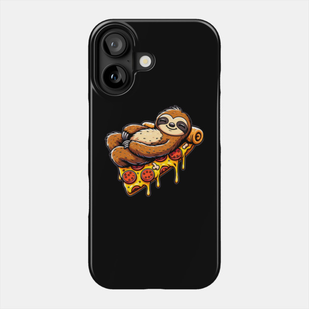 Cute Sloth with a Slice of Pizza Phone Case by logiamerch