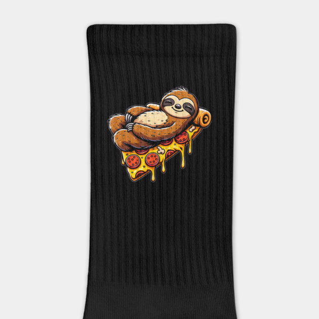 Cute Sloth with a Slice of Pizza by logiamerch