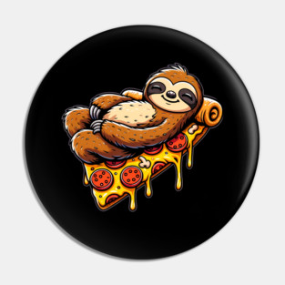 Cute Sloth with a Slice of Pizza Pin