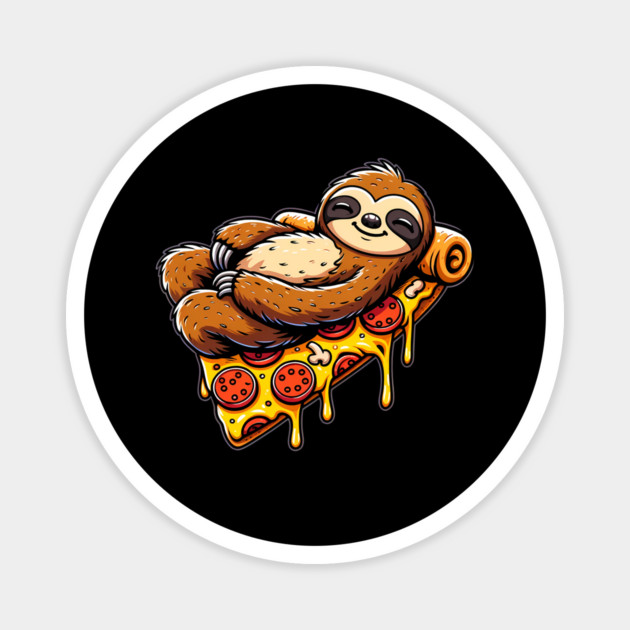 Cute Sloth with a Slice of Pizza Magnet by logiamerch