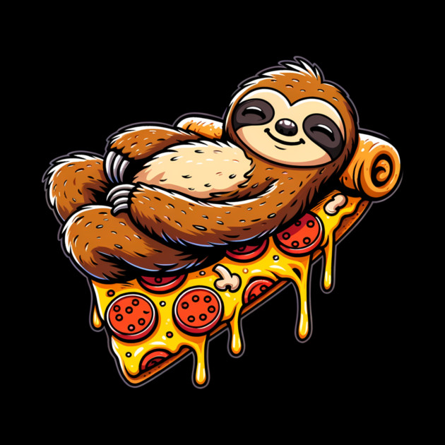 Cute Sloth with a Slice of Pizza by logiamerch