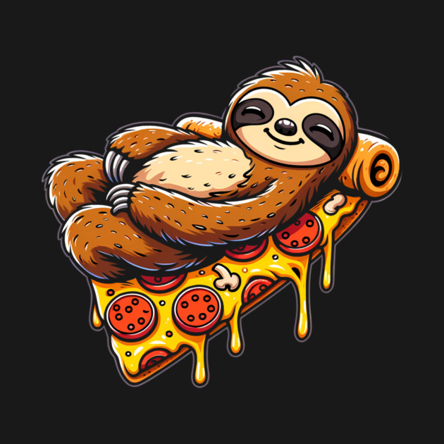 Cute Sloth with a Slice of Pizza by logiamerch