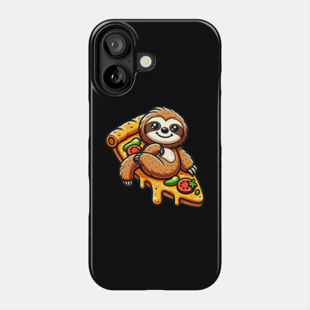 Cute Sloth with a Slice of Pizza Phone Case by logiamerch