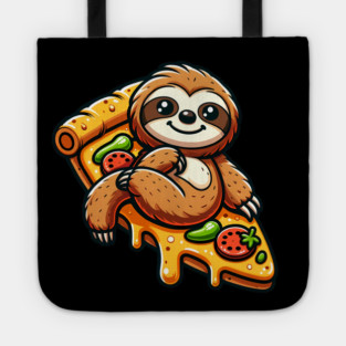 Cute Sloth with a Slice of Pizza Tote