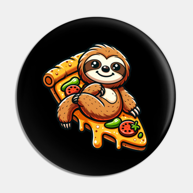 Cute Sloth with a Slice of Pizza Pin by logiamerch