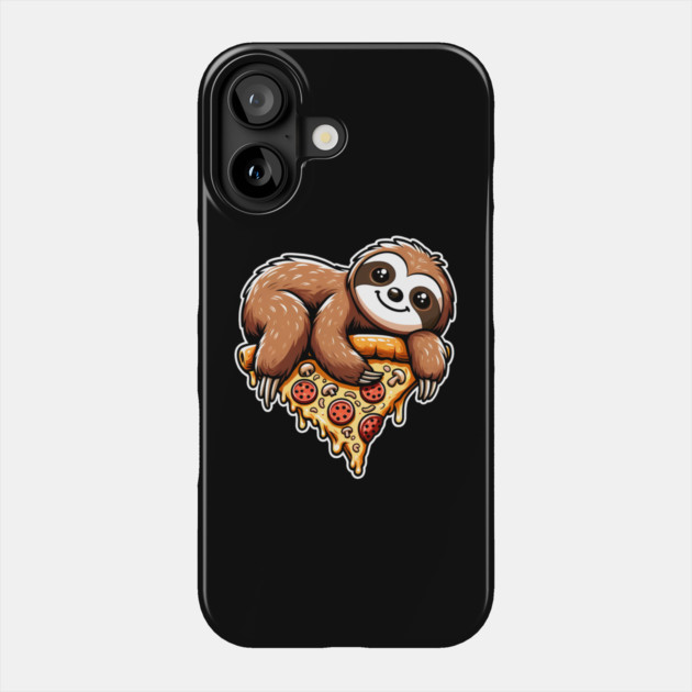Cute Sloth with a Slice of Pizza Phone Case by logiamerch
