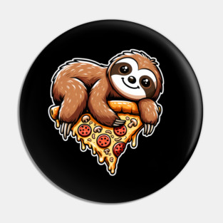 Cute Sloth with a Slice of Pizza Pin