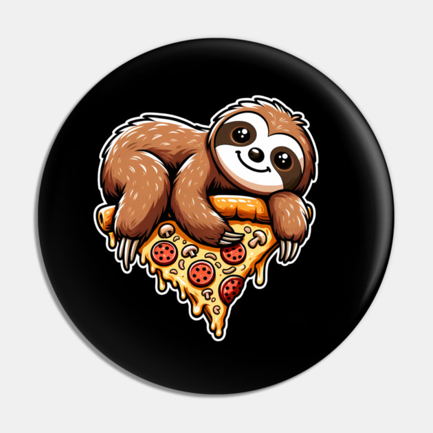 Cute Sloth with a Slice of Pizza Pin by logiamerch