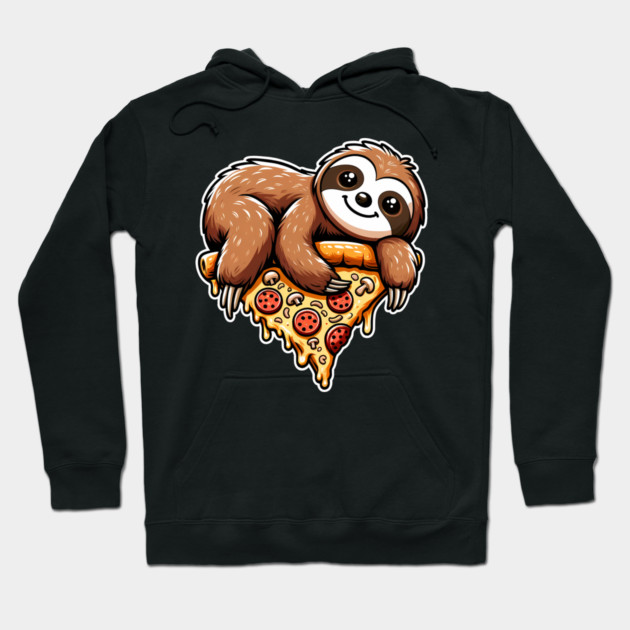Cute Sloth with a Slice of Pizza Hoodie by logiamerch