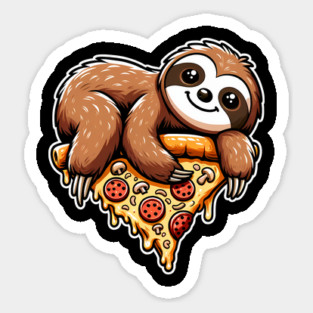 Cute Sloth with a Slice of Pizza Sticker