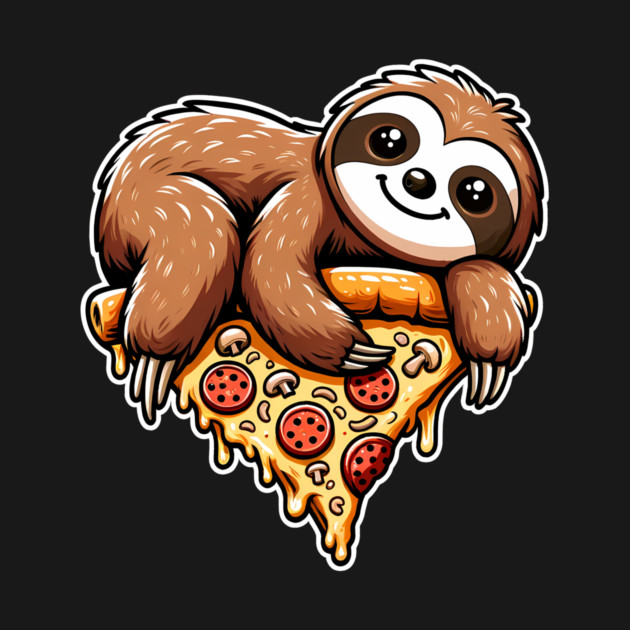 Cute Sloth with a Slice of Pizza by logiamerch