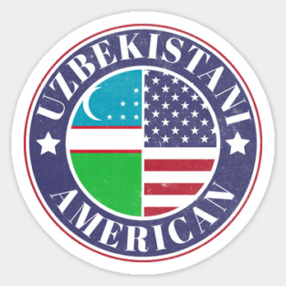 Proud Uzbekistani-American Badge - Uzbekistan Flag Magnet