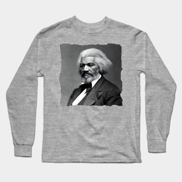 Frederick Douglass portrait Long Sleeve T-Shirt by UrbanLifeApparel