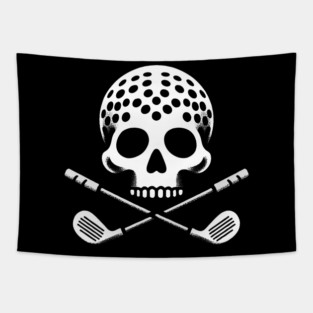Golf Ball Skull & Crossbones Tapestry