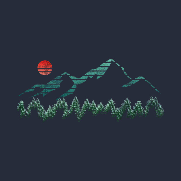 green mountain and red moon by pilipsjanuariusArt