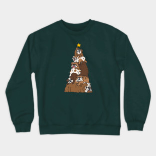 Christmas Tree English Bulldog Crewneck Sweatshirt