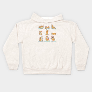 Corgi Yoga Kids Hoodie