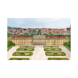 Schönbrunn Palace Vienna Watercolor T-Shirt