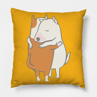 Bull Terrier Hugs Pillow
