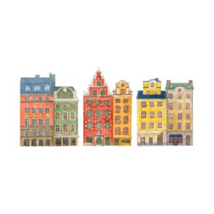 Gamla Stan, Stockholm - Watercolor T-Shirt