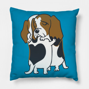 Basset Hound Hugs Pillow
