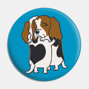 Basset Hound Hugs Pin