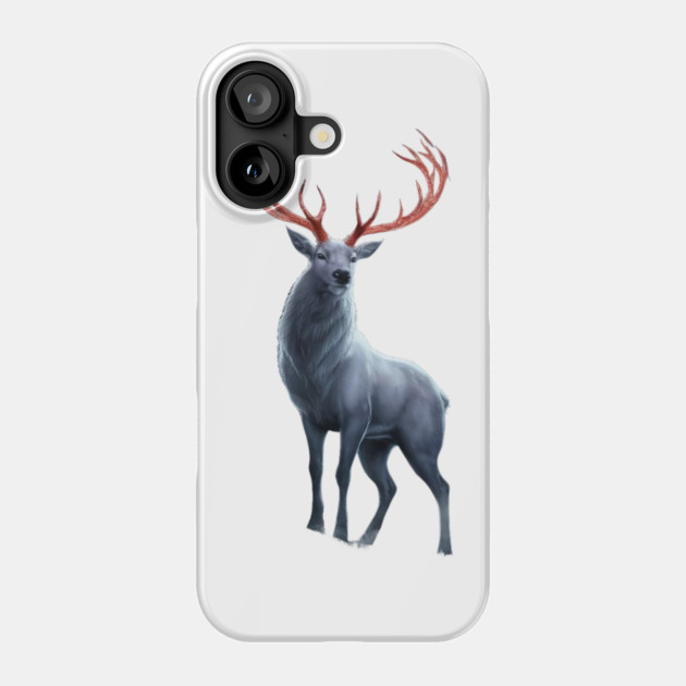 Depicts a Stag with Notably Large and Intricate Antlers Phone Case by animegirlnft