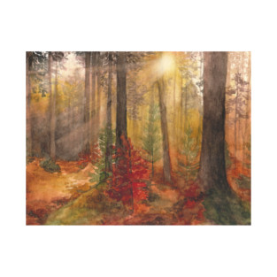Warm Autumn Sun Watercolour T-Shirt