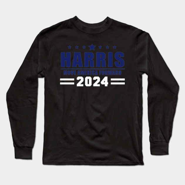 Harris 2024 Move American Forward Long Sleeve T-Shirt by UrbanLifeApparel