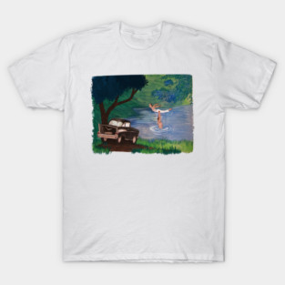 Iconic Dirty Dancing Lake Lift Scene Illustration T-Shirt