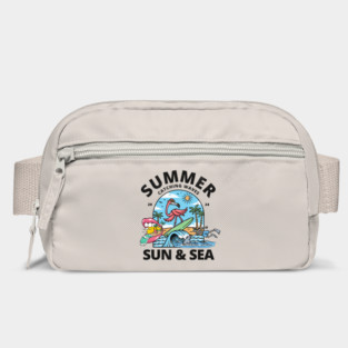 Flamingo Surfing: Summer Wave Rider - Tropical Beach Design Bag