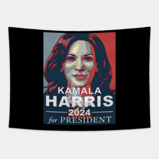 Retro Vintage Kamala Harris 2024 For President Election Campaign Tapestry