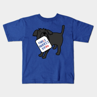 Cute Dog with Kamala Harris 2024 Sign Kids T-Shirt